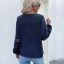 Ladies' Lace Accent V-Neck Blouse