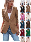 Chic Women's Blazer with Gold Buttons and Structured Fit