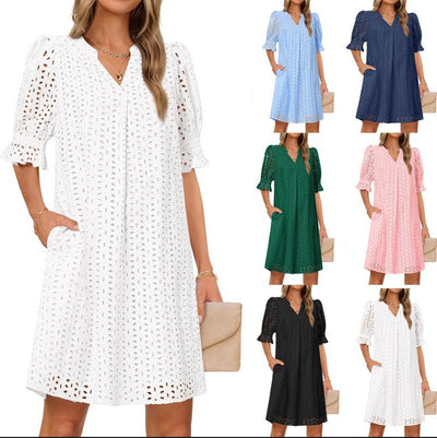 Floral Dress with Chic Cut-Out Design for Women