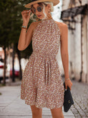 Floral Halter Dress with Playful Hem Design