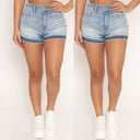 High-Waisted Destroyed Women's Denim Shorts