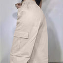 Women’s Cargo Pants with Elastic Waist and Side Pockets