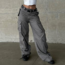 Women’s Wide-Cut Cargo Pants with Utility Pockets