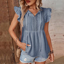 Ruffled Women's Blouse in Textured Fabric
