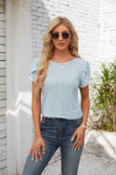 Ruffled Sleeve Lace Blouse for Women