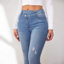 Women's High-Waisted Ripped Skinny Jeans