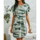Women's Camouflage Ruffle Detail Dress