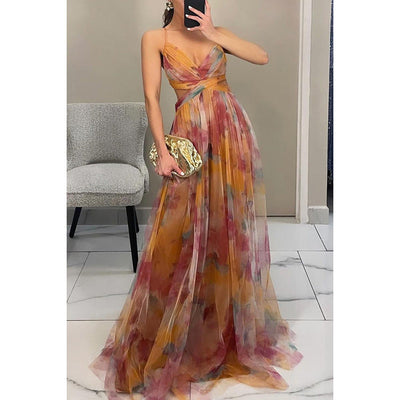 Chiffon Evening Dress with Graceful Wrap Design