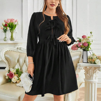 Chic Women's Dress with Ruffle Accents