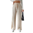 Ribbed Wide-Leg Trousers for Women