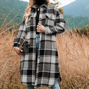 Plaid Flannel Shirt Dress for Women