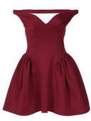 Chic V-Neck Dress with Flowing Skirt