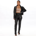 High-Waisted Women's Biker Trousers