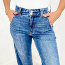 Chic Women's High-Waisted Denim Trousers