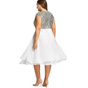 Shimmering Top Flared Skirt Cocktail Dress for Women
