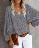 Floral Wide Sleeve Women's Blouse