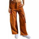 Wide-Leg Women's Cargo Pants with Pockets