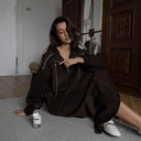 Chic Women's Sweat Dress with Drawstring