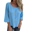 Chic Women's Blouse with Button Accents