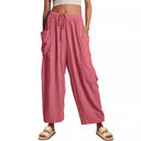 Chic Linen Women's Pants with Side Pockets