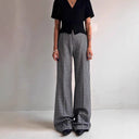 Chic Check Pattern Tube Pants for Women