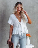 Women's Deep V-Neck Loose Fit Blouse