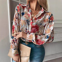 Floral Puff Sleeve Women's Blouse - Chic Design