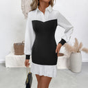 Chic Women's Shirt Dress with Pleated Hem Design