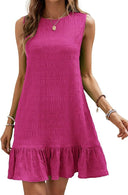 Ruffled Hem Textured Women's Dress