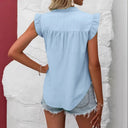 Chic Ruffle Short Sleeve Blouse for Women