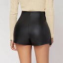 High-Waisted Asymmetrical Faux Leather Shorts for Women