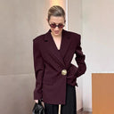 Chic Oversized Blazer Jacket with Unique Button Details