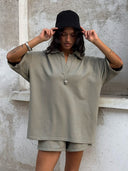 Chic Women's Polo Dress with Stylish 3/4 Sleeves