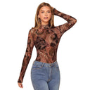 Paisley Print Long-Sleeve Women's Bodysuit