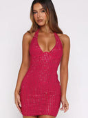 Elegant Rhinestone Mini Dress for Women