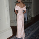 Chic High-Neck Evening Dress with Ruffled Detail