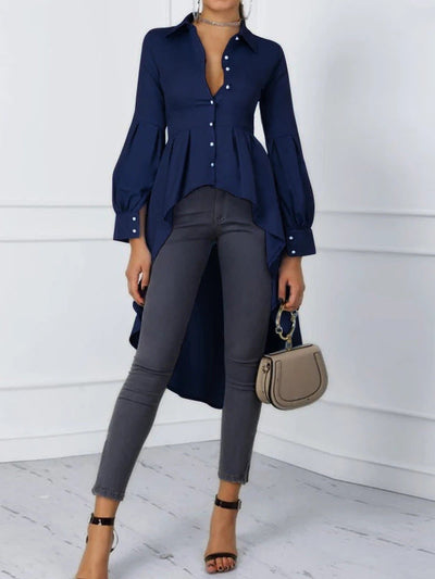 Chic Asymmetrical Long Sleeve Blouse for Women