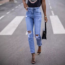 High-Waist Distressed Women's Jeans