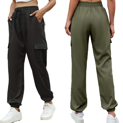 Women’s Cargo Pants with Stretch Waistband and Utility Pockets