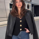 Chic Women's Blazer with Decorative Buttons
