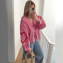 Modern Check Women's Blouse with Statement Sleeves