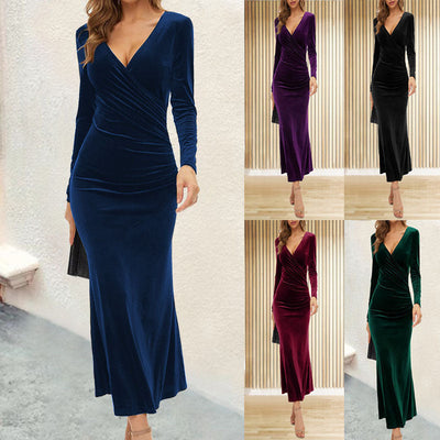 Women’s Maxi Dress with Chic Wrap Design and Flattering Fit