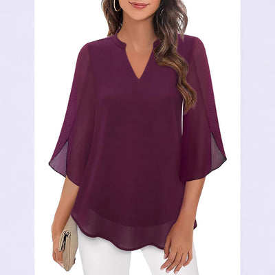 Flared Sleeve Women's Airy Blouse