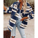 Stylish Checkered Blouse with Oversized Fit and Pockets