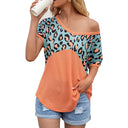 Leopard Print Asymmetrical Women's Tee