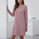 Chic Women's Long-Sleeve Button Detail Dress