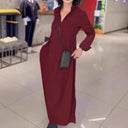 Chic Women's Shirt Dress with Unique Side Slit
