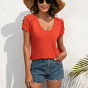 Floral Lace Trim Women's T-Shirt