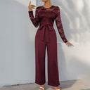 Chic Lace-Top Jumpsuit with Fitted Waist