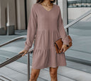 Chic Women's V-Neck Ruffle Dress